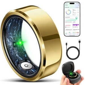 Brushed Gold Smart Ring Size 7